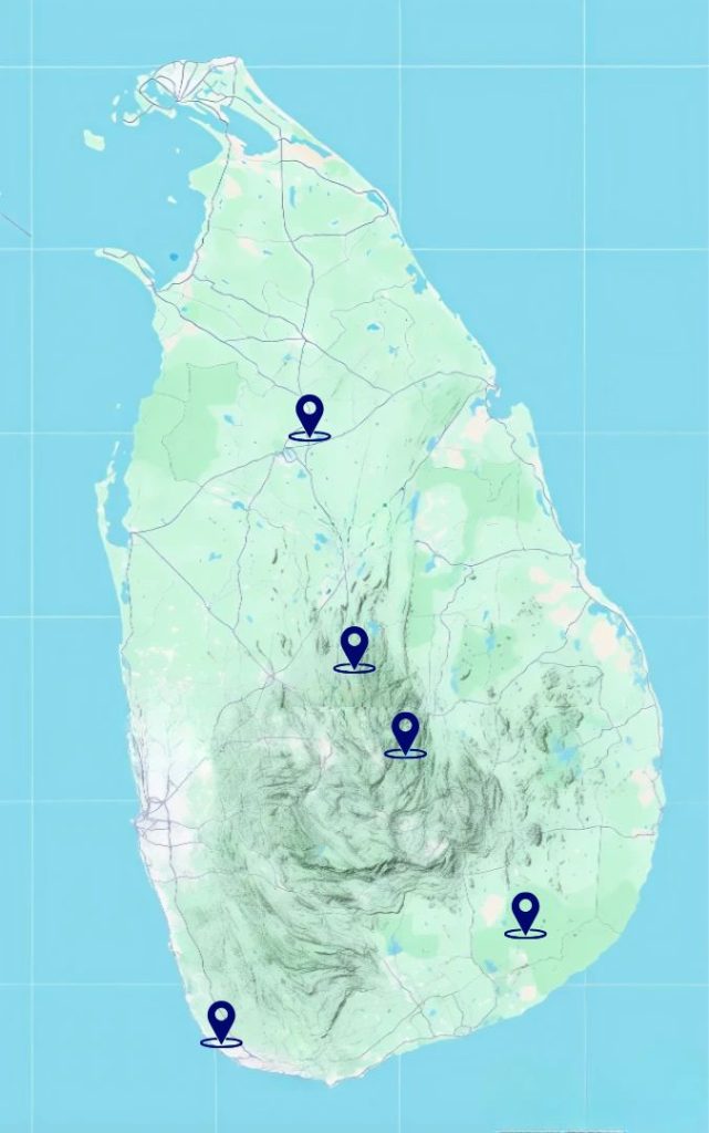 8-Day Sri Lankan Wonders: Culture, Wildlife & Scenic Beauty Map