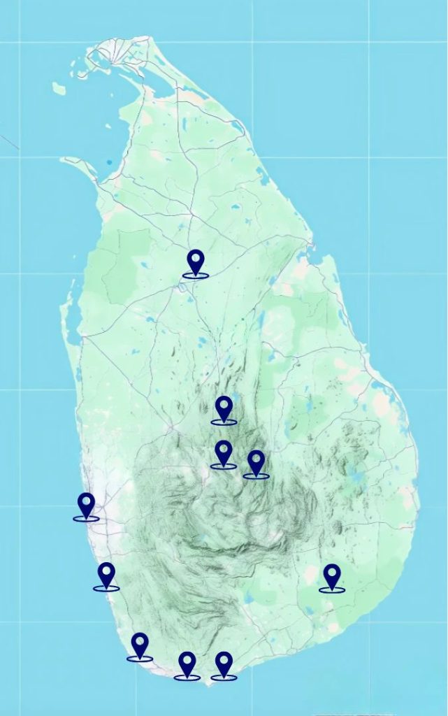 14-Day Ultimate Sri Lanka Journey: Culture, Nature & Coastal Bliss Map