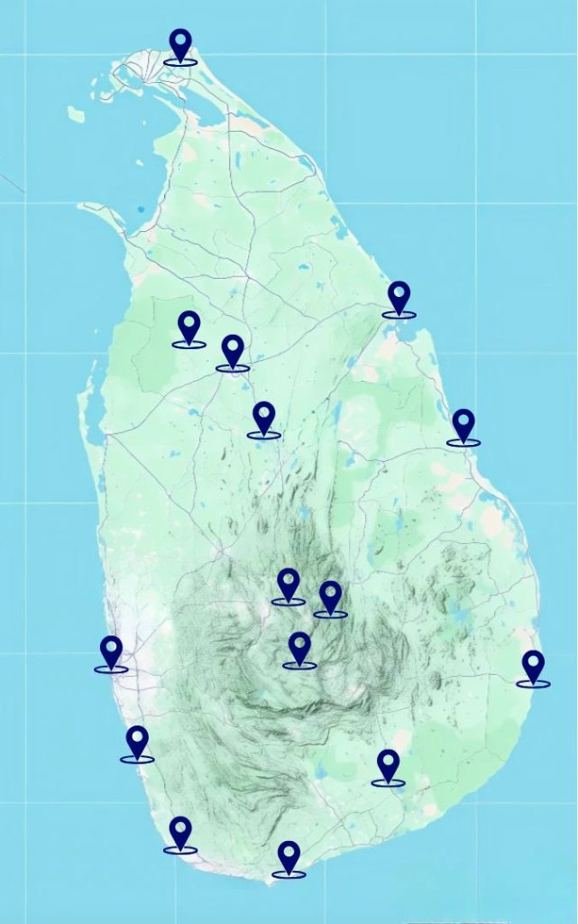 21-Day Complete Sri Lanka Round Tour Map